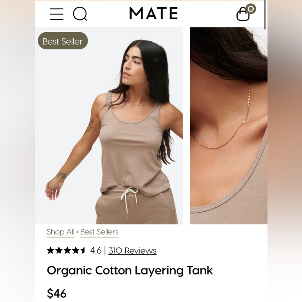 Mate the label organic cotton layering tank